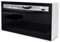 Vladon Sideboard Valencia, Made in Germany, Kommode mit 3 Türen und 1 offenem Fach, Weiß matt/Schwarz Hochglanz (155 x 92 x 40 cm)