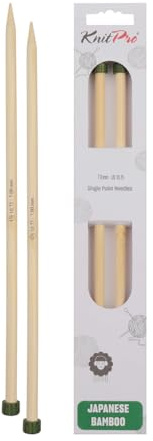 KnitPro K22333 Jackenstricknadeln, Bamboo, Braun, 30 cm x 7 mm, 2