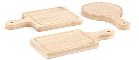Kikkerland – Mini bandejas de Servir, bambú, Beige, Juego de 6