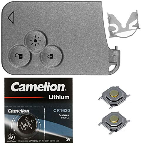 Auto Schlüssel Funk Fernbedienung 1x Keycard Gehäuse 3 Tasten + 1x CR1620 Batterie + 2X Mikrotaster für Renault