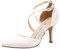 Duosheng & Elegant HC1901 Donna Punta a Punta Tacco Alto Scarpette Tracolla Incrociata Satin Raso Scarpe da Sposa da Festa Avorio EU 38