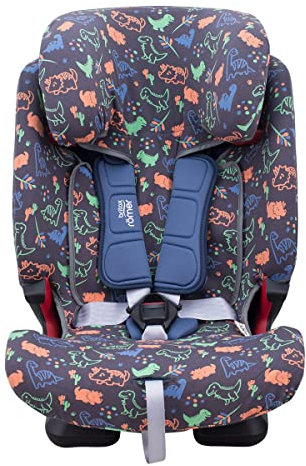 JYOKO Kids Bezug für Autositz kompatibel mit Romer Advansafix, Evolva IV M, aus Baumwolle (Happy Dino, ADVANSAFIX IV-M-R)