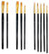 MSC Paint Brush Set 10 pc Nylon Hair Paintbrushes Multi Purpose Wooden Watercolour, Oil, Gouache, Acrylic Painting, Ceramic, Craft Art Brushes (Black)