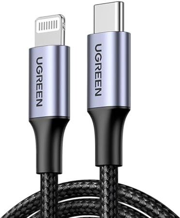 UGREEN Geflochtene Type-C to Lightning iPhone Schnellladekabel schwarz 1.5 Meter