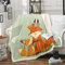 Homemissing Kinder Fuchs Drucken Flanell Fleecedecke Karikatur Fuchs Decke 130x150cm 3D Tiermotiv Kuscheldecke für Jungen Mädchen Blumen Waldfuchs Wohndecke Naturthema Couch Stuhl Raumdekor