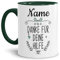 Tasse mit Spruch - Danke für Deine Hilfe - mit Name Personalisieren - Geschenk für Frauen und Männer, Dankeschön - Hochwertige Keramik, Innen & Henkel Dunkelgrün, 300 ml