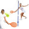 COSTWAY Set Portátil de Tetherball, Set de Juego de Exterior con Pelota Oscilante y 3 Niveles de Altura Regulable, Espiral, Brazo Giratorio, 2 Raquetas, Juego Familiar para Niños