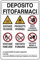 NEW CARTELLO SEGNALETICO - deposito fitofarmaci - Adesivo Extra Resistente, Pannello in Forex, Pannello In Alluminio (Adesivo 30x42)