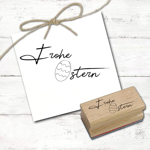 Dekolando Motivstempel Schriftzug Frohe Ostern minimalistisch Stempel Osterei - Abdruck 68 x 28 mm