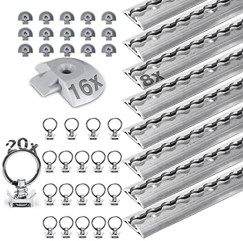 Safetytex 8 x 1m Airlineschiene halbrunde Form mit 20x Single Fitting und 16x Endkappen Starterset Zurrschiene