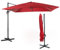 COSTWAY Ombrellone da Giardino, 300 x 300 cm, Ombrellone da Esterno con 3 Inclinazioni, Rotazione a 360°, Manovella, 8 Stecche, Base Incrociata (Vinaccia)