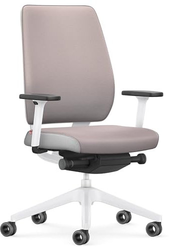 Interstuhl Joyce Interior Edition - ergonomischer Bürostuhl - Schreibtischstuhl mit Synchromechanik - verstellbare Rückenlehne und Lordose - Designer-Rollen (Taupe | Hellgrau)