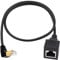 Duttek Cat8 Ethernet Cable, 40Gbps 2000Mhz Up Angle Ethernet Cable to Female Extender RJ45 Ethernet Cable, 8P8C Crystal Head RJ45 Network Cable Connector for Notebook, Switch, Desktop PC, 0.5m
