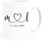 SpecialMe® Kaffee-Tasse Hochzeit personalisiert mit Initialen Anfangsbuchstaben und Herz Datum Hochzeitsgeschenk weiß standard