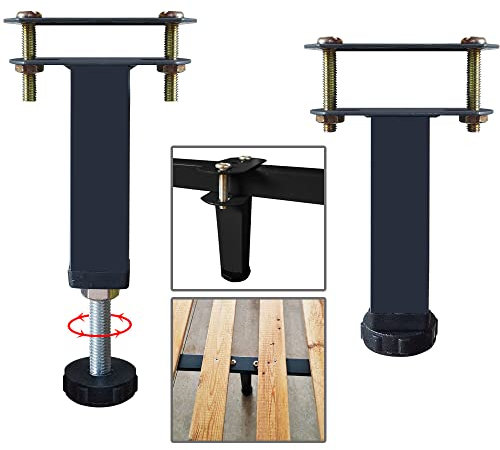 2 Stück Bettgestell Stützfuß Bettbeine Unterstützung Füße für Möbel verstellbare Bettfüße einziehbar Metall für Bett für Bettgestell Bett Mitte Stützbein für Bett(20 cm-27 cm)