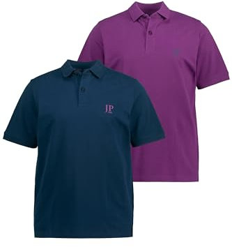 JP 1880 Polo Piquee, Confezione Doppia Polo T-Shirt Uomo, Viola, XXL