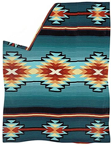 Aoopistc Southwest Überwurfdecke für Kinder, Teenager, Erwachsene, Navajo, Aztekenmuster, geometrischer Druck, leicht, gemütlich, warm, Sofa/Couch/Bett/Stuhl, Flanelldecken, Grün