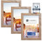 CABBEL Lot de 3 cadres photo 13x18 MDF cadre en bois avec verre acrylique incassable en moka clair