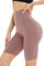 DDOBB Damen Radlerhose High Waist Kurze Sporthose Bauchweg Shorts Blickdicht Knielang Sportshorts Unterhosen Leggings Sommer für Sport Yoga Gym(7-Rosa, L-XL)