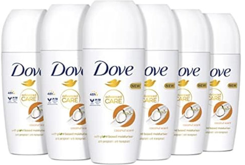 DOVE - Déodorant Femme Advanced Care Parfum Noix de Coco - Bille Anti-transpirant - 72h de protection - Sans alcool - 50 ml