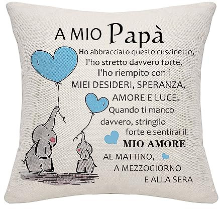 Bommex Cuscino Copertina da Figlio per Papà - Regalo di Compleanno, Natale e Giorno del Padre (A Mio Padre)