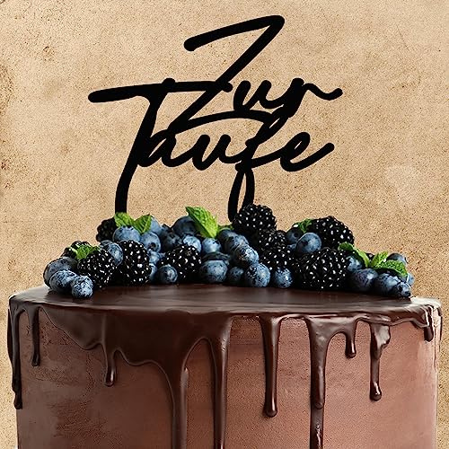 Cake Topper aus Acryl zur Taufe Kuchendeko Tortenstecker | schwarz | Kuchendekoration und Tortenschmuck 100% Made in Germany