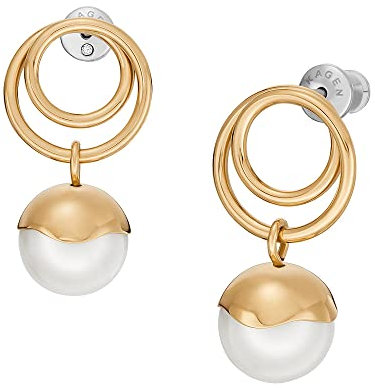 Skagen Ohrringe für Frauen Agnethe Perle Tropfen Ohrringe, Länge: 25.8mm, Breite: 13.6mm, SKJ1721710