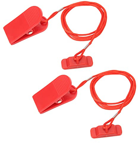 RiToEasysports Sicherheits Schlüssel für Laufband, 2-Stück Universal, Laufband Maschine, Rechteckiger Roter Magnet Schlüssel für Einfach zu Benutzen Fitnessstudio Haushalt und Professioneller