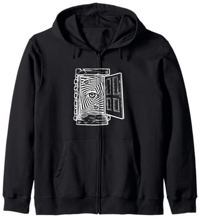 Weirdcore Aesthetic Traumacore Eyes Door Life Is A Trap Zip Hoodie