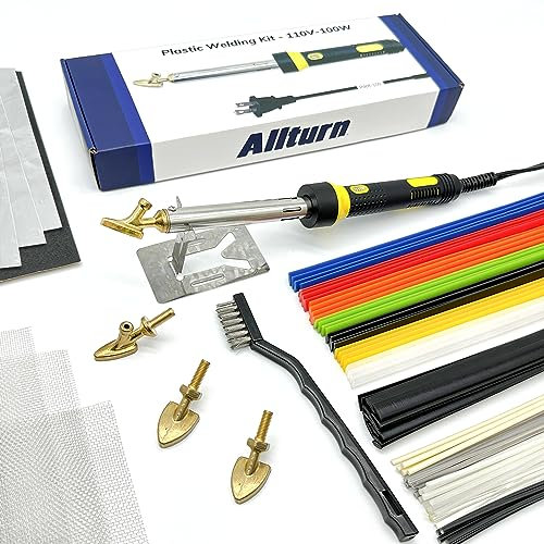 Allturn 110V-100W Plastic Welder, Plastic Welding Repair Iron Kit for Car Bumper Dashboard Kayak Canoe Tank Repairs.