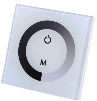 DC12V-24V Single Color Touch Panel Dimmer LED Light Strip Wall Switch Controller Dimming Controller Light Switch (White)