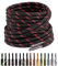 Puzeam 2 Pares Cordones Redondos para Botas, 4.5 mm Cordones Resistentes para Zapatillas de Montaña, Zapatos de Senderismo, Calzado de Seguridad Negro Rojo 120 cm