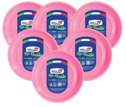 TEKHOME PIATTI FONDI 20,5 CM DOPLA 150PZ COLORE FUCSIA