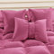 PETTI Artigiani Italiani - Cuscini Divano in Velluto con Imbottitura, Copricuscini Camera da Letto, Cuscini Arredo con Cerniera Invisibile, Cuscini Velluto Fuxia Fiocco 1 Pezzo - 50x40 cm