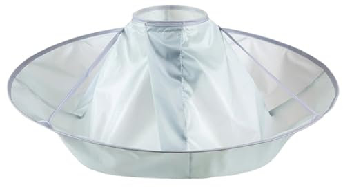 GNALIA Capa de peluquería y barbero - Capa de Corte de Pelo para Peluquero en casa con Peine Puntiagudo diámetro 50 cm (Gris)