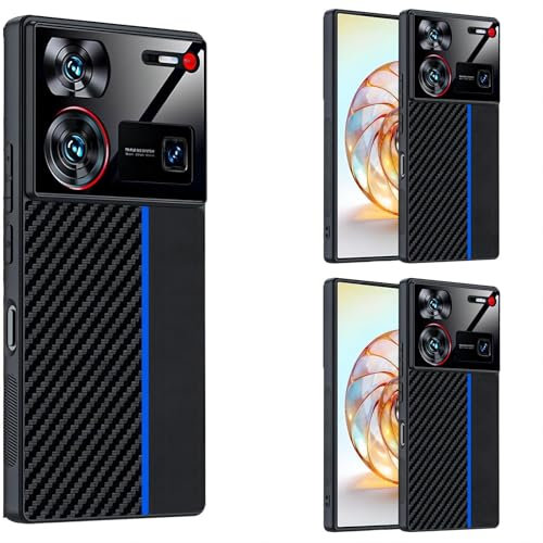 Hülle Coque pour Nubia Z60 Ultra Boîtier Carbon Fiber,Texturé Cuir Slim Case Bumper étui pour ZTE Nubia Z60 Ultra(4)