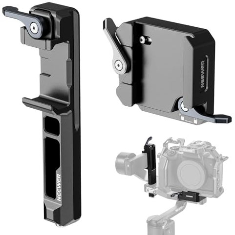 NEEWER RS 3 Mini Braccio Verticale Esteso con Piastra di Montaggio Sgancio Rapido Tipo Arca, Centro di Gravità Inferiore per Riprese Verticali e Orizzontali Compatibile con DJI RS3 Mini Gimbal, GA013