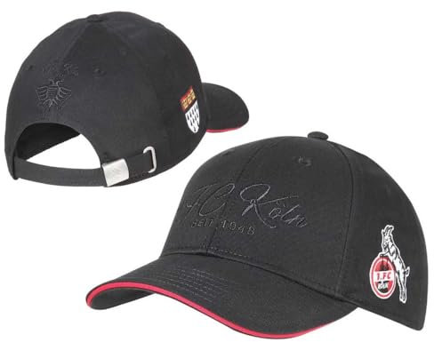 1. FC Köln Basecap - Schwarzburger Straße - Kappe schwarz Schildmütze Cap - Plus Aufkleber Köln Forever