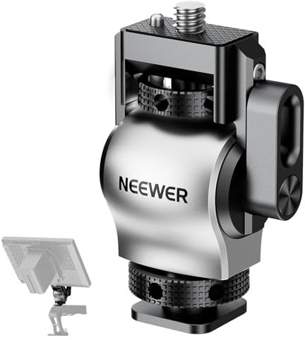NEEWER Kamera Monitor Mount Halterung mit Cold Shoe, verdrehsichere 1/4 Schraube 360° drehbar 180° Neigungsdämpfung kompatibel mit Atomos Ninja V/Shinobi 5 und 7 Feldmonitor, SmallRig Cage, MA013