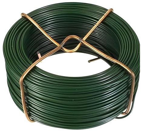 Filo di Ferro Zincato Professionale rivestito di PVC verde, Rotolo di Filo di Ferro Zincato Resistente e PVC esterno, Ideale per recinzioni, giardinaggio,agricoltura, Versatile,duraturo(Ø1,0mm.-60mt.)