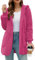 ABYOVRT Veste Polaire Femme Chaude Sweats Manteau Manches Longues Laine épais Automne Hiver Chaud Outecoat Blousons Hooded Coat Longue Cardigan Casual Mode Peluche Veste Parka Hoodie,Rose,XXL