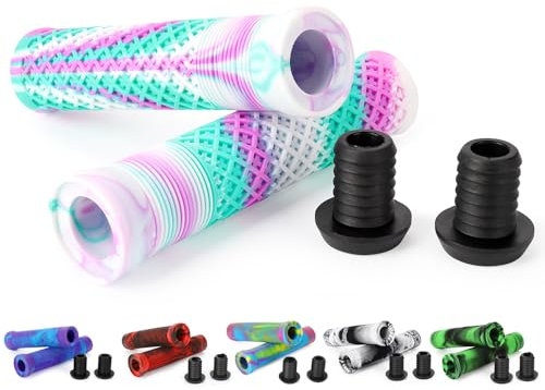 Scooter Griffe - 145mm Stunt Scooter Fahrrad Griffe Grips Lenkergriffe - Mixed Color Lenker Griffe für Stunt Scooter BMX MTB Bike (Z Mixed Lila)