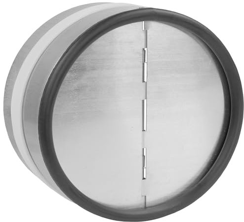 Válvula antirretorno aire para tubo extractor de humo, campanas de cocinas | Acero galvanizado con goma de sellado | Compuerta de aluminio | Tapa antirretorno (125mm)