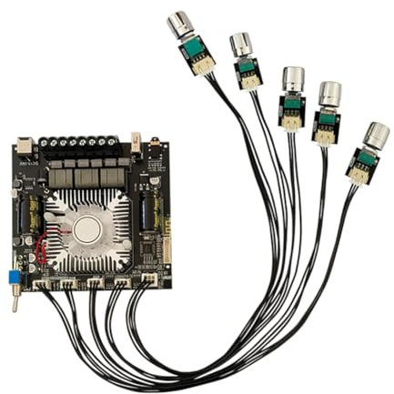 Yominerr -Dam L1 Carte d'amplification numérique stéréo 2 x 220 W + 350 W Caisson de basses Module d'amplification Bluetooth avec câble blindé B