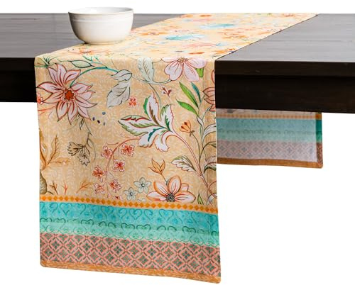 Maison d'Hermine Tischläufer 100 % Baumwolle Einlagig (50 cm x 150 cm) | 150 cm lang für Zuhause Küche Esszimmer Party Hochzeit Brautparty Heim Frühjahr Sommer - Luxury Loft - Peach