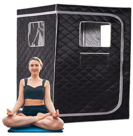 Spa à Domicile Complet pour 2 Personnes, détente et détox avec Tente de Sauna à Vapeur Portable – Pratique et Portable – Noir Gris (Black Gray 1)