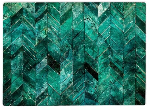 Shopagift Emerald Green Chevron Pattern Glass Chopping Board Large Kitchen Worktop Saver 39cm x 28cm
