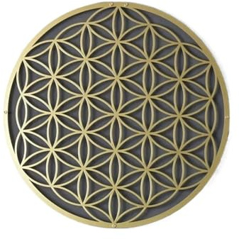 Besondere Blume des Lebens Metall-Wandkunst für Schlafzimmer und Wohnzimmer, Lotus-Design als Akzent über der Couch