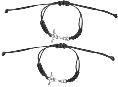 Gatuida 2 Stück Handgewebte Feldhockey Armbänder aus Wachs Draht und Zinklegierung Verstellbare Länge Komfortabel als Partygeschenk für Hockeyfans und Sportbegeisterte