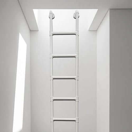 Fire Escape Leiter 100 x 300 cm, Metall, Loft- und Villenleiter mit Wandhalterung, Mehrzweck-Notausgangsleiter für Keller und Etagenbetten (250 cm)